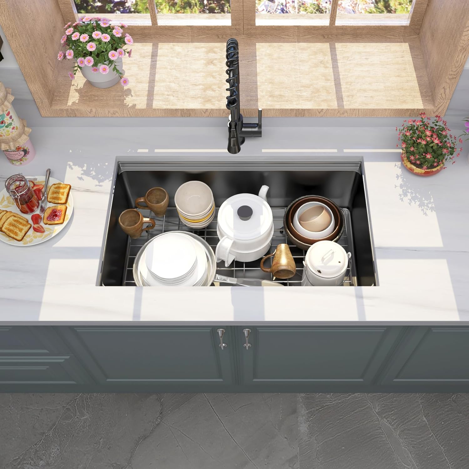 33 Gunmetal Undermount Kitchen Sink by HouseOfZazla