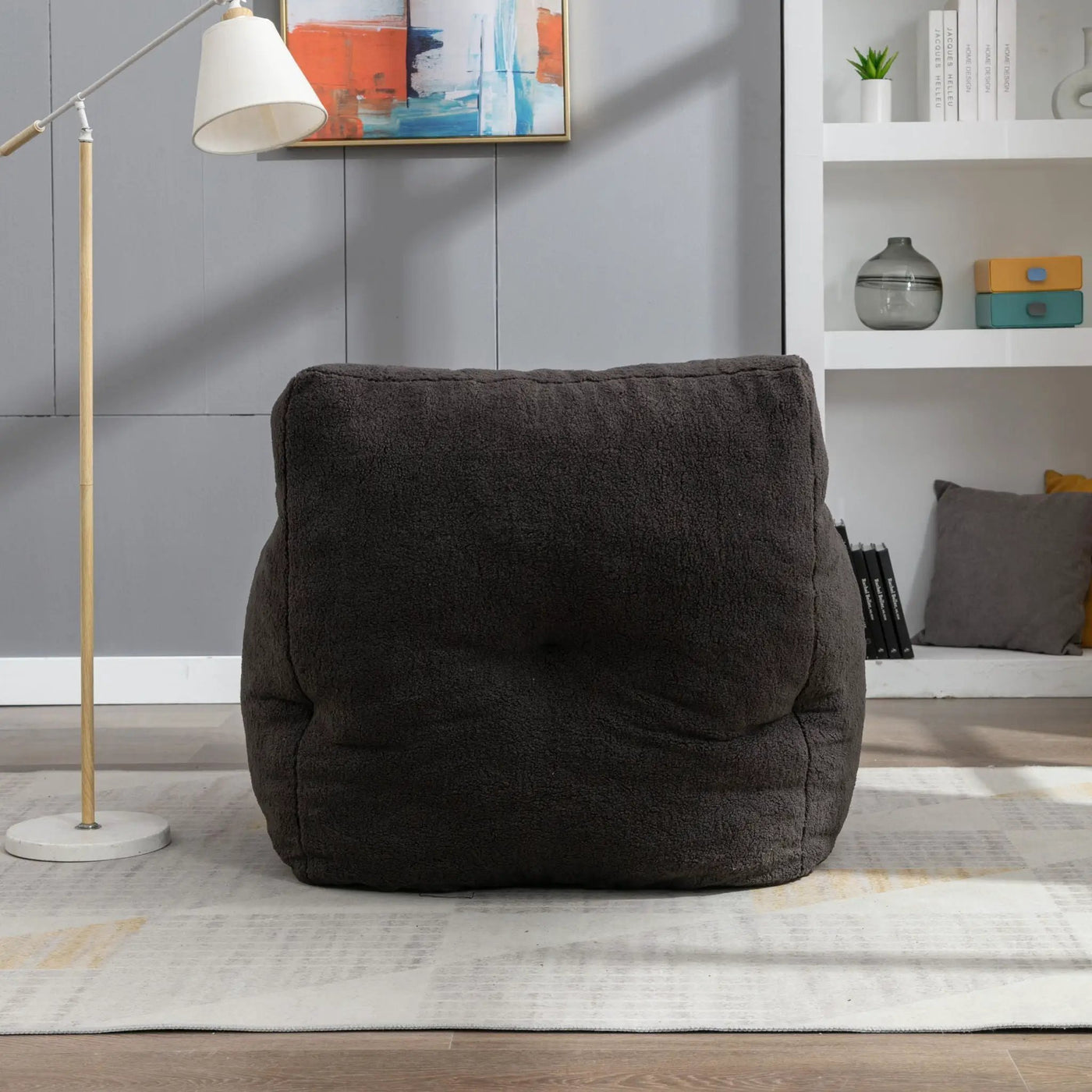 Soft Teddy Fabric Tufted Foam Bean Bag Chair With Teddy Fabric by HouseOfZazla