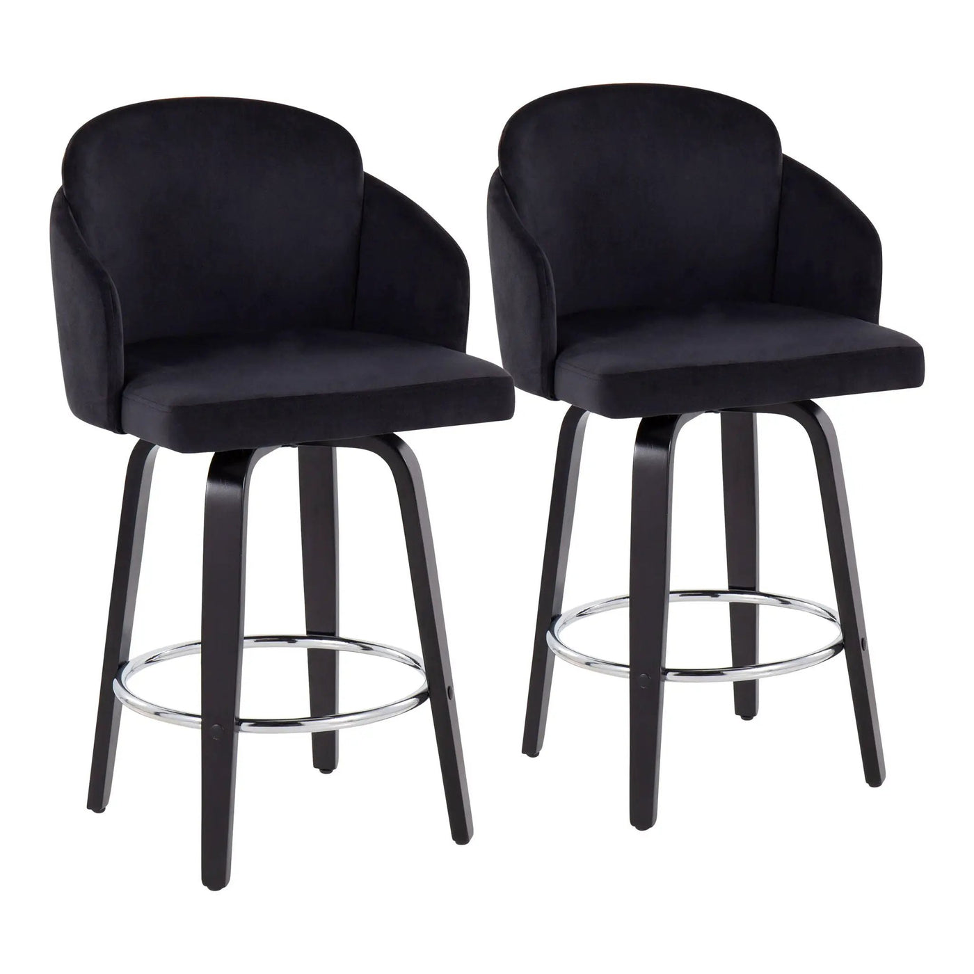 Dahlia - Contemporary Counter Stool Round Footrest (Set of 2) by HouseOfZazla