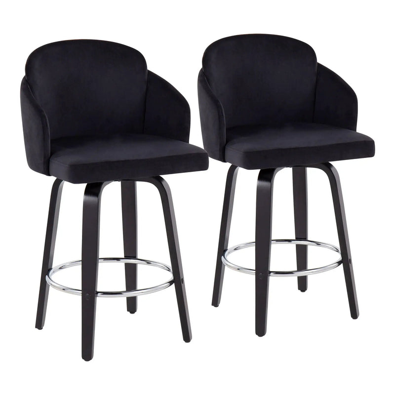 Dahlia - Contemporary Counter Stool Round Footrest (Set of 2) by HouseOfZazla