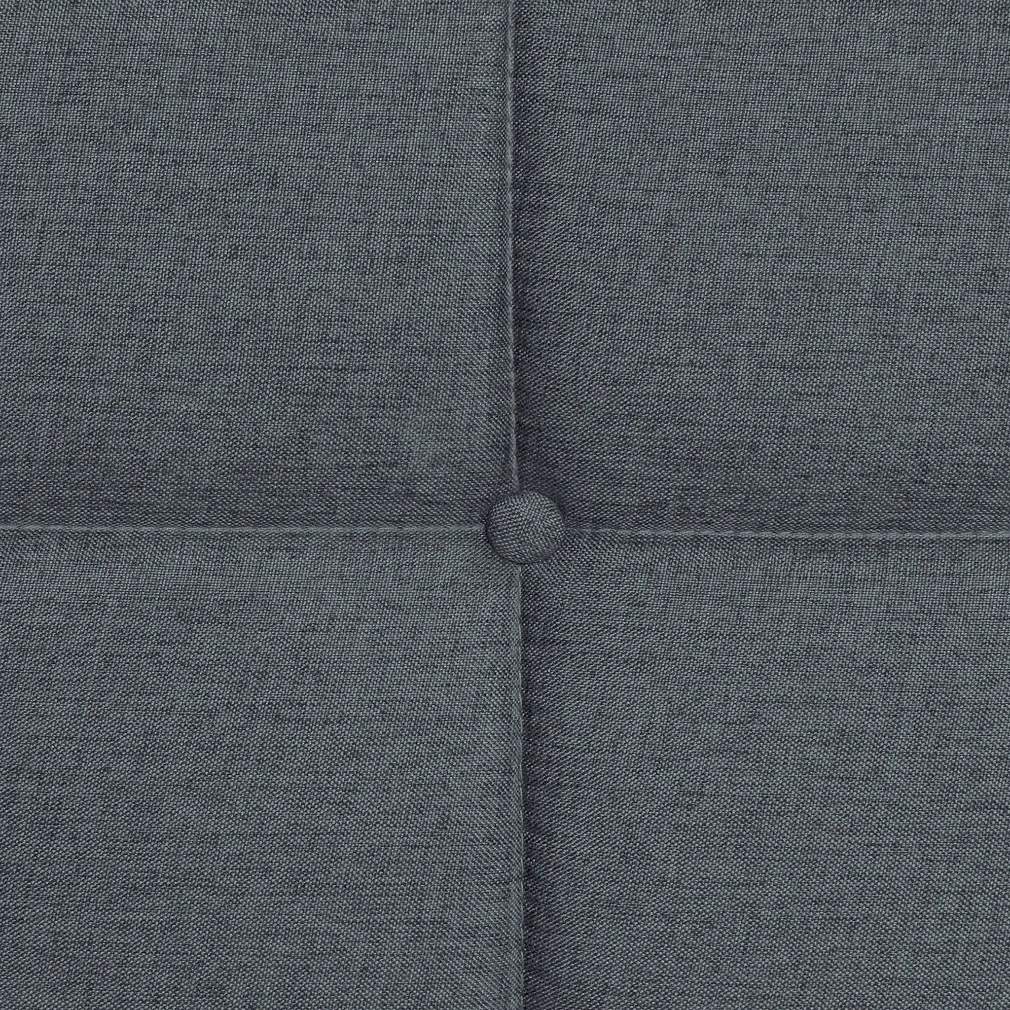 Queen Size Upholstered Platform Bed Frame With Button Tufted Linen Fabric Headboard - Dark Gray by HouseOfZazla