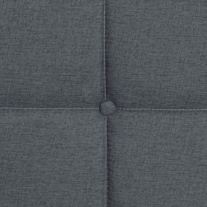 Queen Size Upholstered Platform Bed Frame With Button Tufted Linen Fabric Headboard - Dark Gray by HouseOfZazla