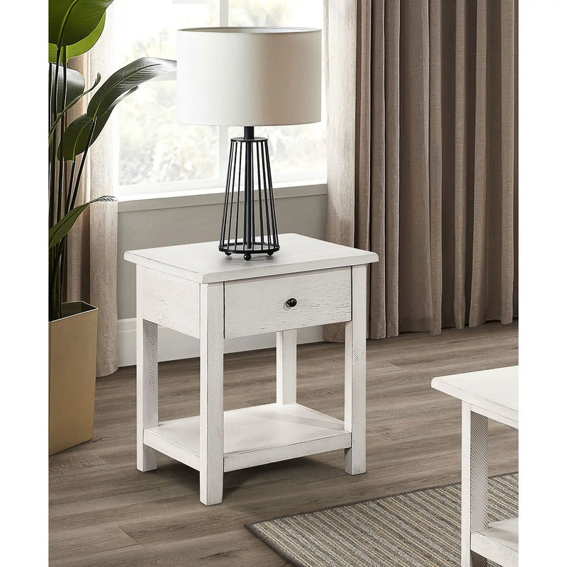 Castleton - 1 Drawer Wood End Table With Shelf by HouseOfZazla