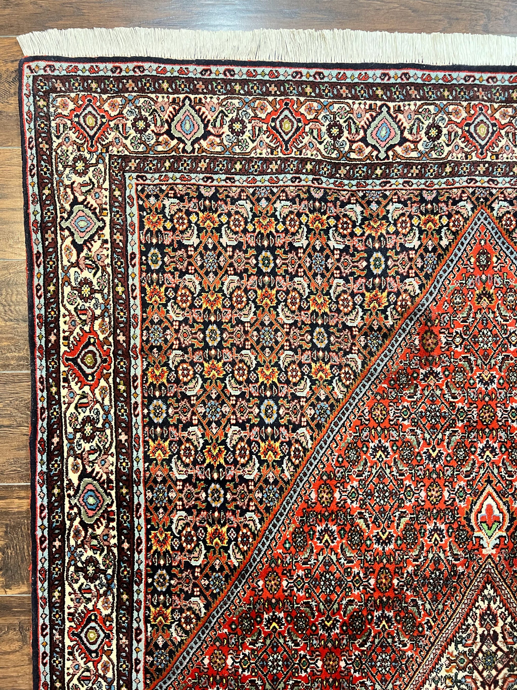 Persian Bidjar Rug 5x10, Wool Hand Knotted Vintage Carpet, Highly Detailed, Mahi Herati Pattern, 5 x 10 Oriental Rug by Jewel Rugs