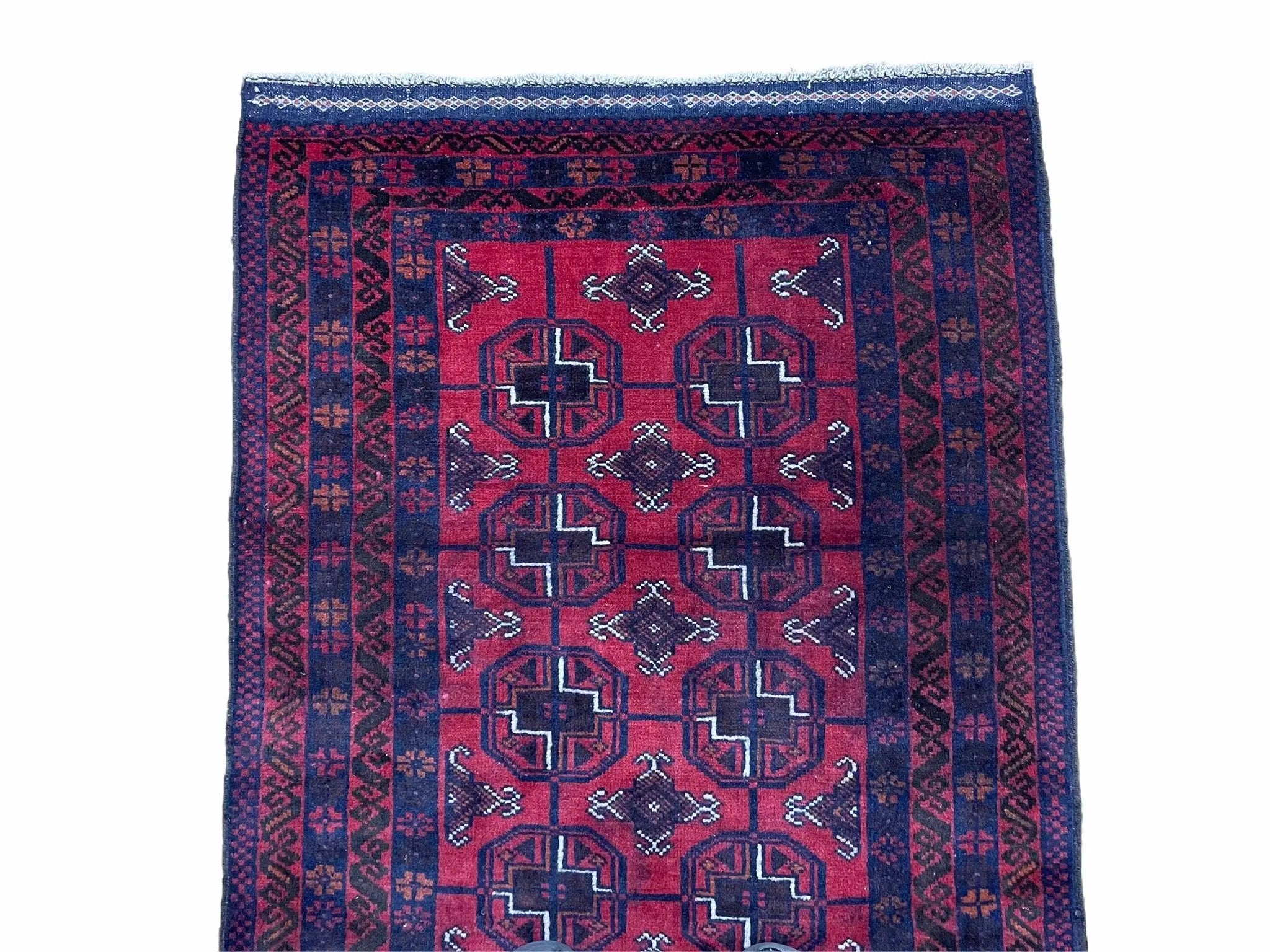 3 X 5 Vintage Handmade Tribal Wool Rug Balouchi Rug Afghan Rug Red Beige Nice by Jewel Rugs