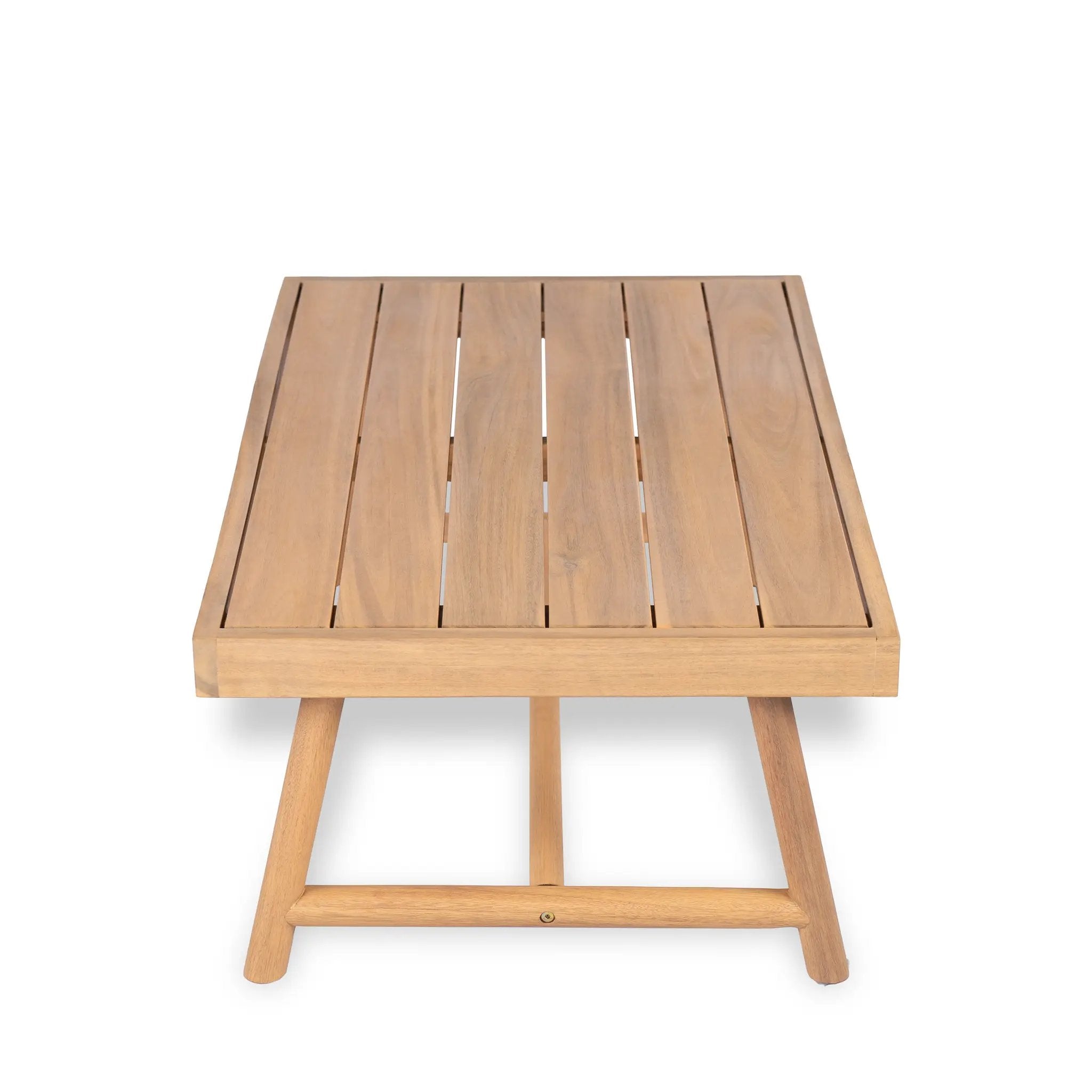 Patio Acacia Wood Chat Set, Club Chair + Coffee Table with Water-resistant Cushion by HouseOfZazla