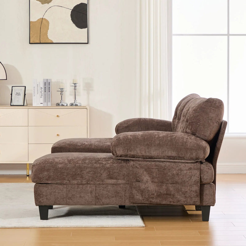 U-Shaped Sectional Sofa 103.5" Fabric Couch With Dual Chaise Lounges, Storage Pockets, Armrest Pillows by HouseOfZazla