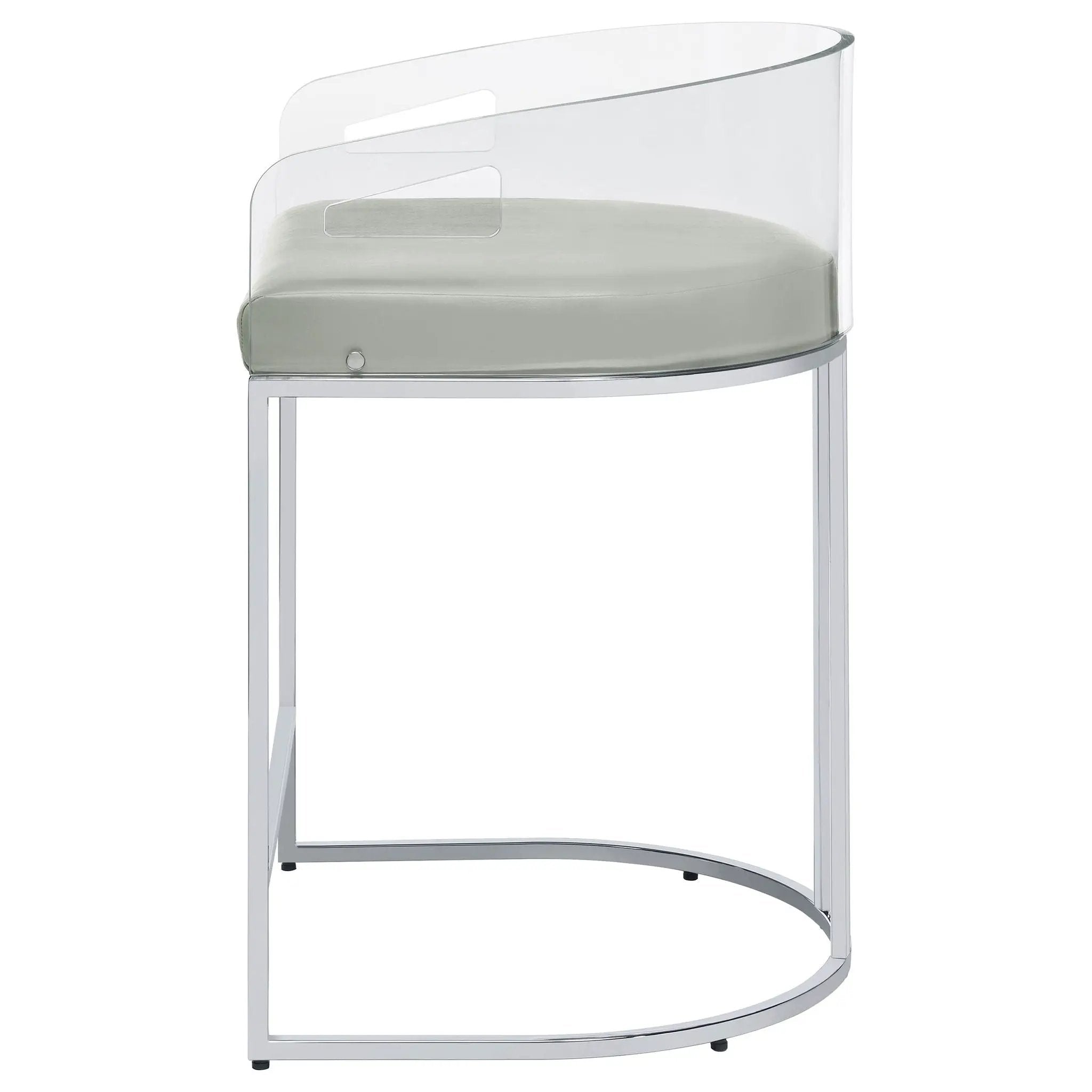 Thermosolis Clear Acrylic Counter Chair Chrome (Set of 2) by Unique Piece Furniture