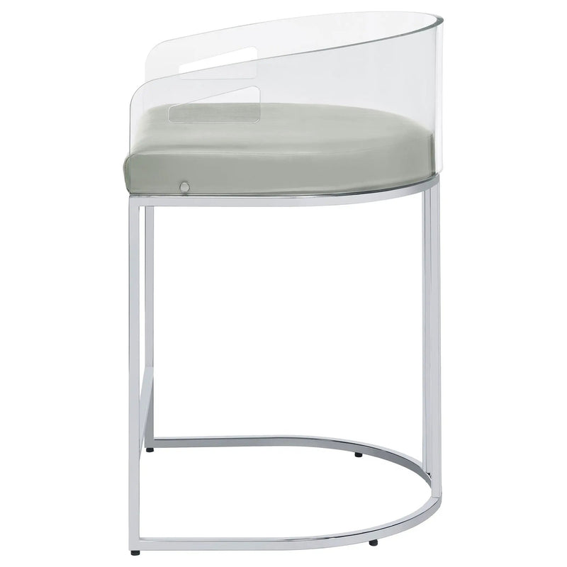 Thermosolis Clear Acrylic Counter Chair Chrome (Set of 2) by Unique Piece Furniture