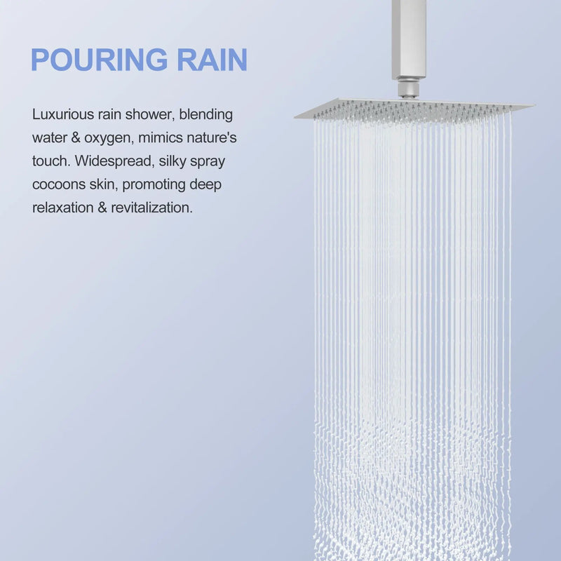 8" Square Rain Shower Head, Ceiling / Wall Mount Stainless Steel Bath Fixture by HouseOfZazla