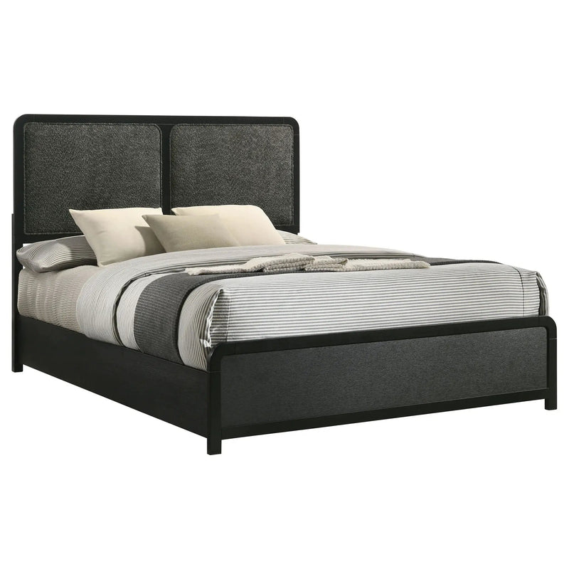 Cavelle 51-inch Upholstered Eastern King Panel Bed Black by Unique Piece Furniture
