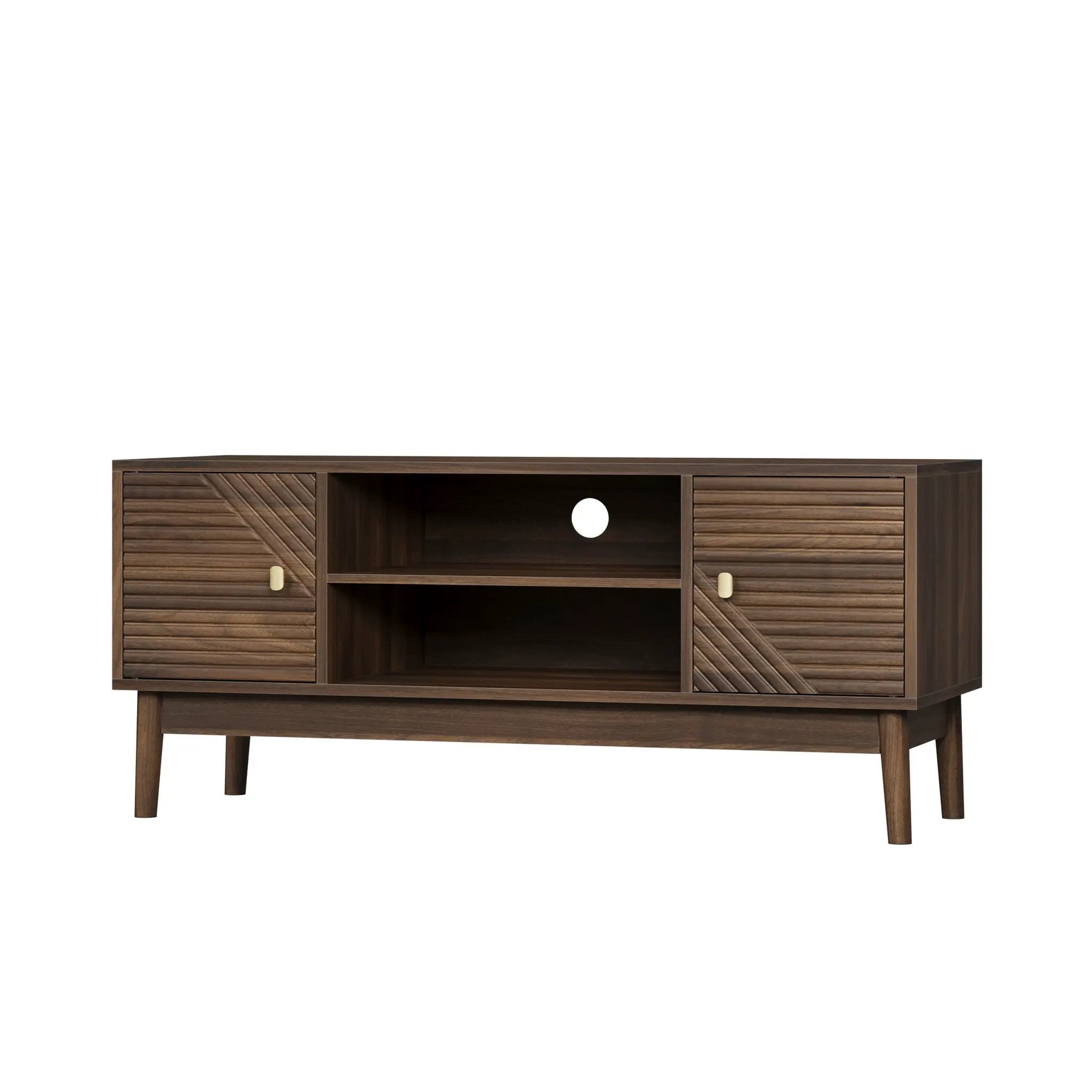 TV Stand, Entertainment Center With Storage, Media Console Table For Living Room - Walnut by HouseOfZazla