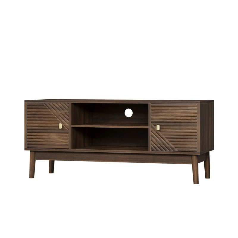 TV Stand, Entertainment Center With Storage, Media Console Table For Living Room - Walnut by HouseOfZazla