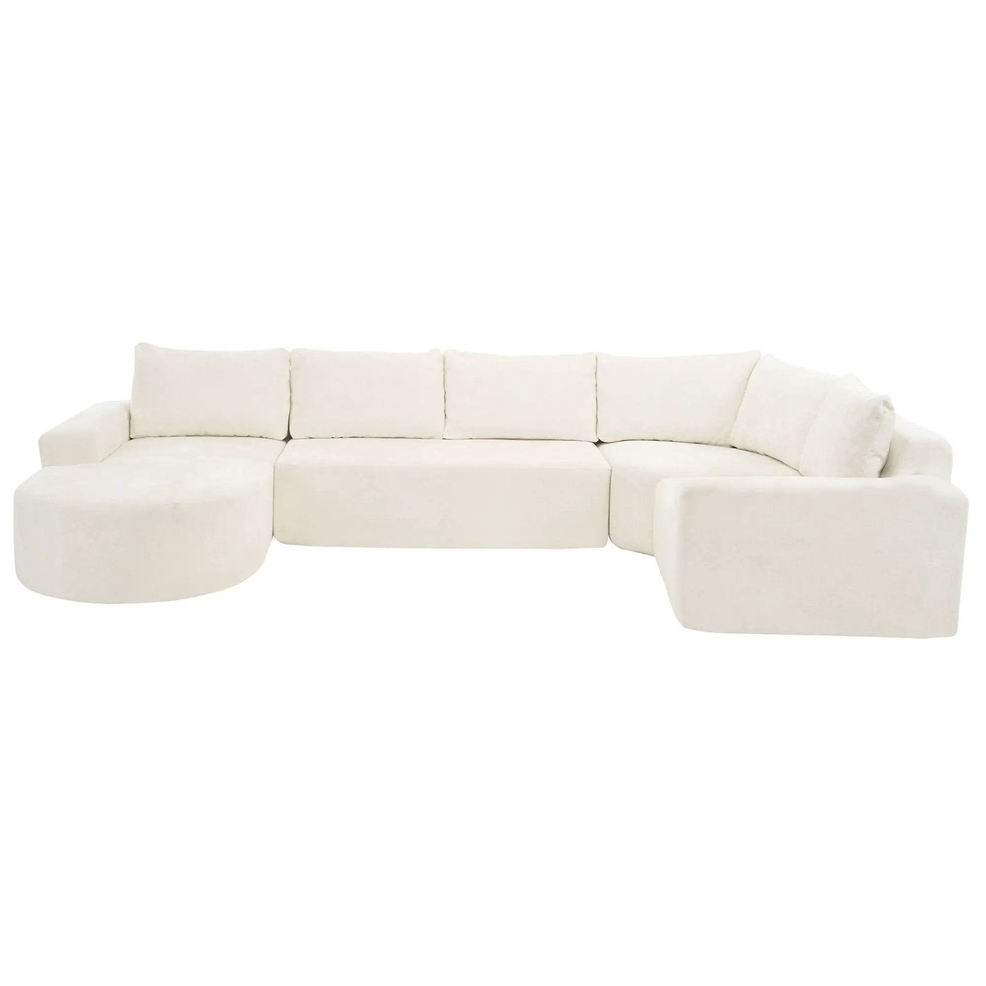 Modular Cloud Sectional Sofa Set, U-Shaped Upholstered Couch With Deep Seat by HouseOfZazla
