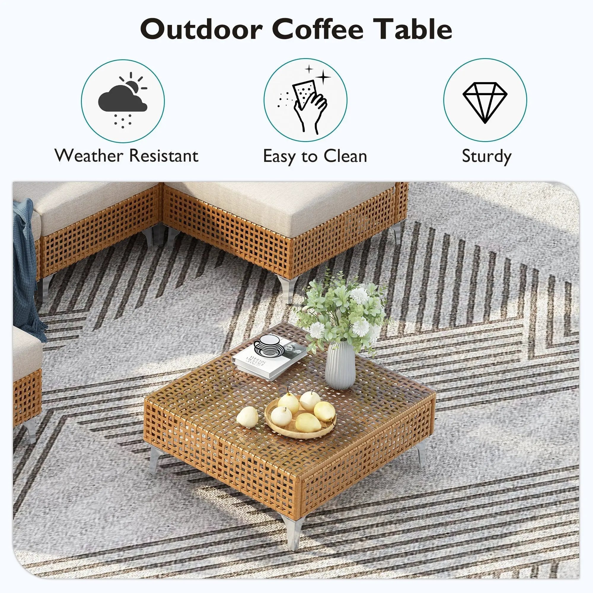 K&K 8-Piece Patio Furniture Set with Fire Pit Table by HouseOfZazla
