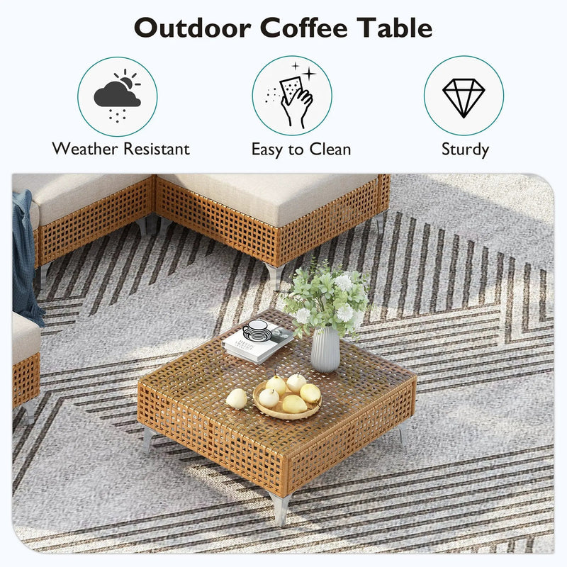 K&K 8-Piece Patio Furniture Set with Fire Pit Table by HouseOfZazla