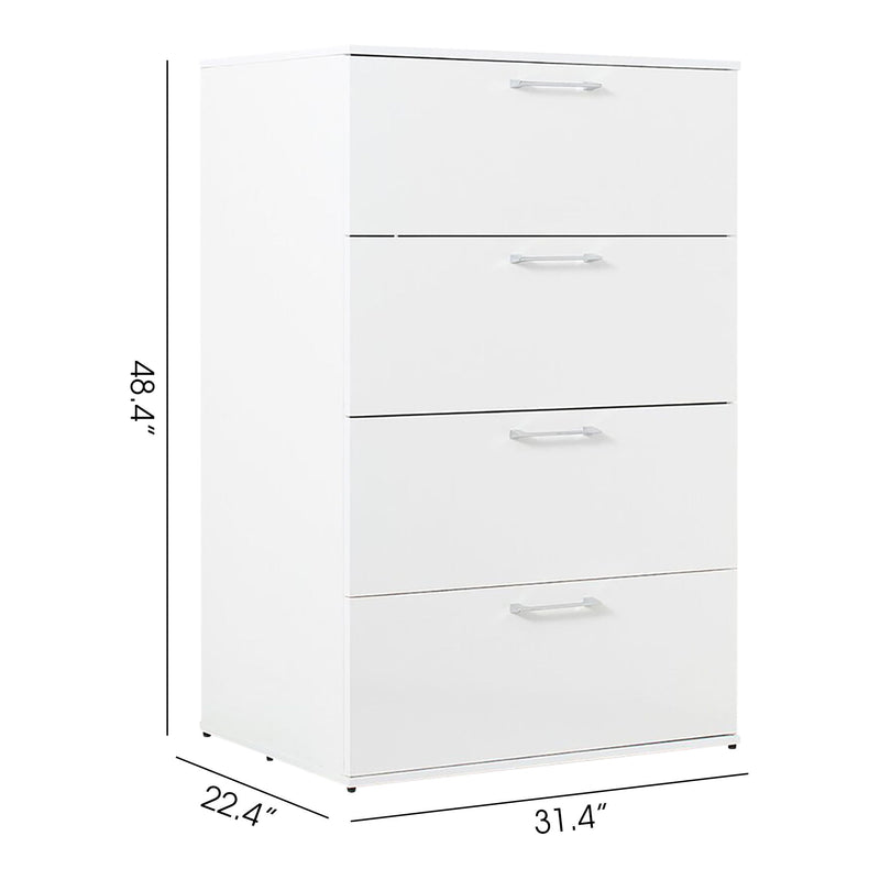 Bliss - Glossy 4 Drawer Jumbo Chest With Extra Deep Storage by HouseOfZazla