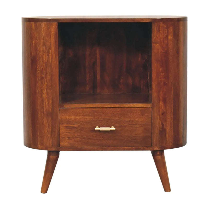 Cortez - T Bar Open Slot Cabinet - Dark Brown by Unique Piece Furniture