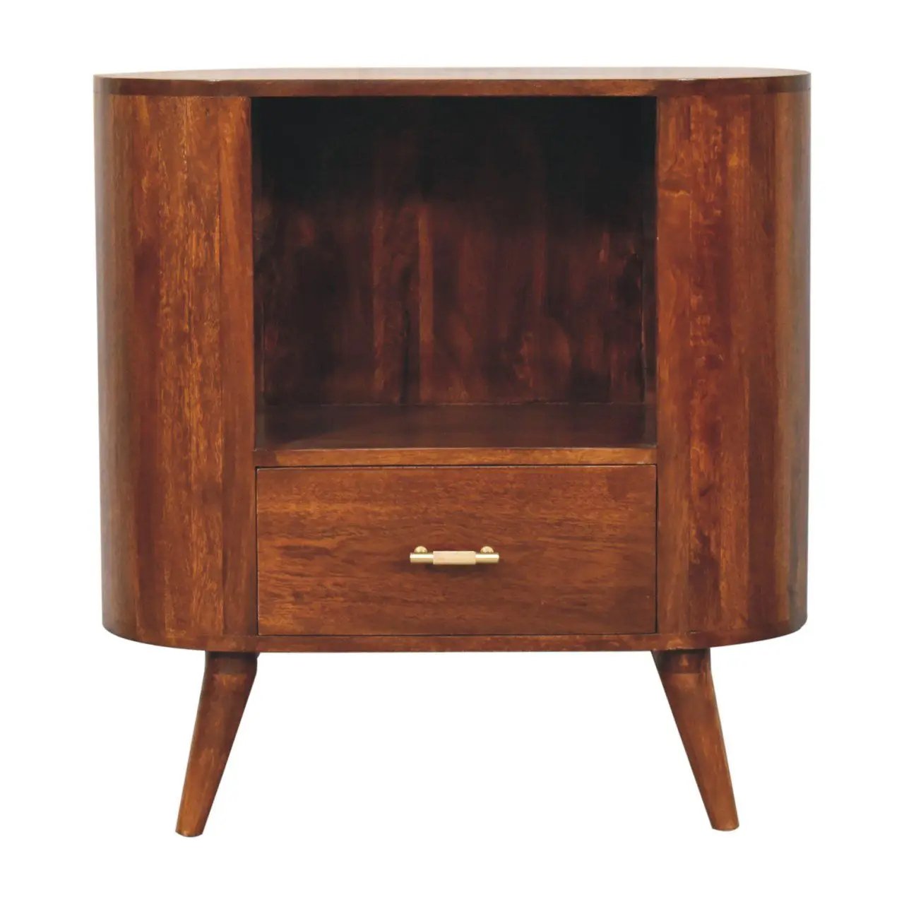 Cortez - T Bar Open Slot Cabinet - Dark Brown by HouseOfZazla