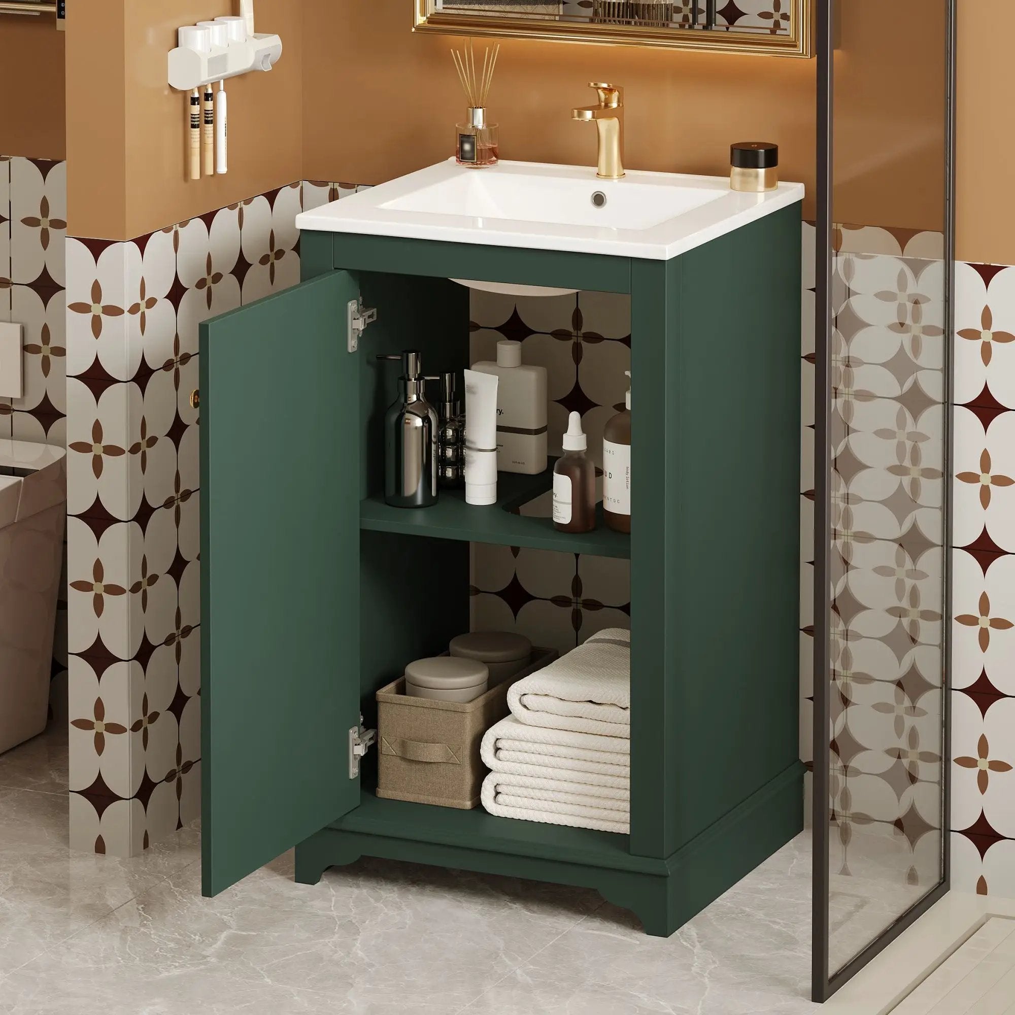 Bathroom Vanity With Sink, Freestanding Single Cabinet Set by HouseOfZazla