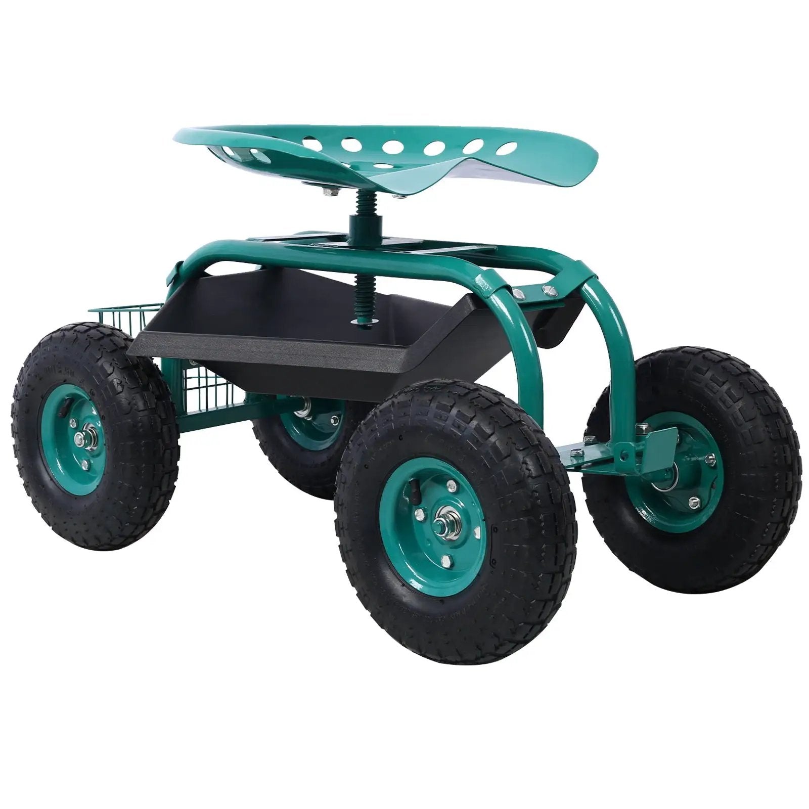 Rolling Garden Scooter Cart Seat With Wheels, 360 Swivel Seat, Tool Tray by HouseOfZazla