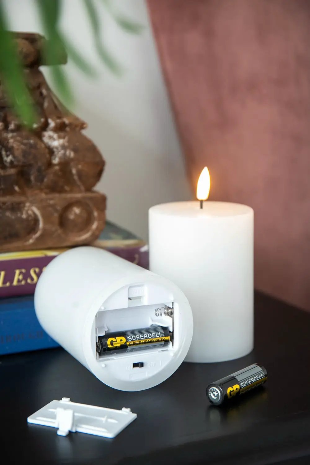 LED Candles With Wick And Remote Control Timer (Set of 2) - White by Unique Piece Furniture