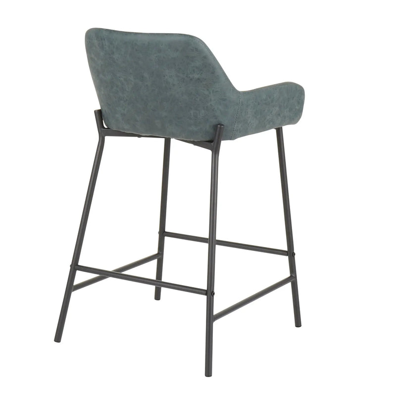 Daniella - Industrial Fixed Height Counter Stool (Set of 2) by HouseOfZazla