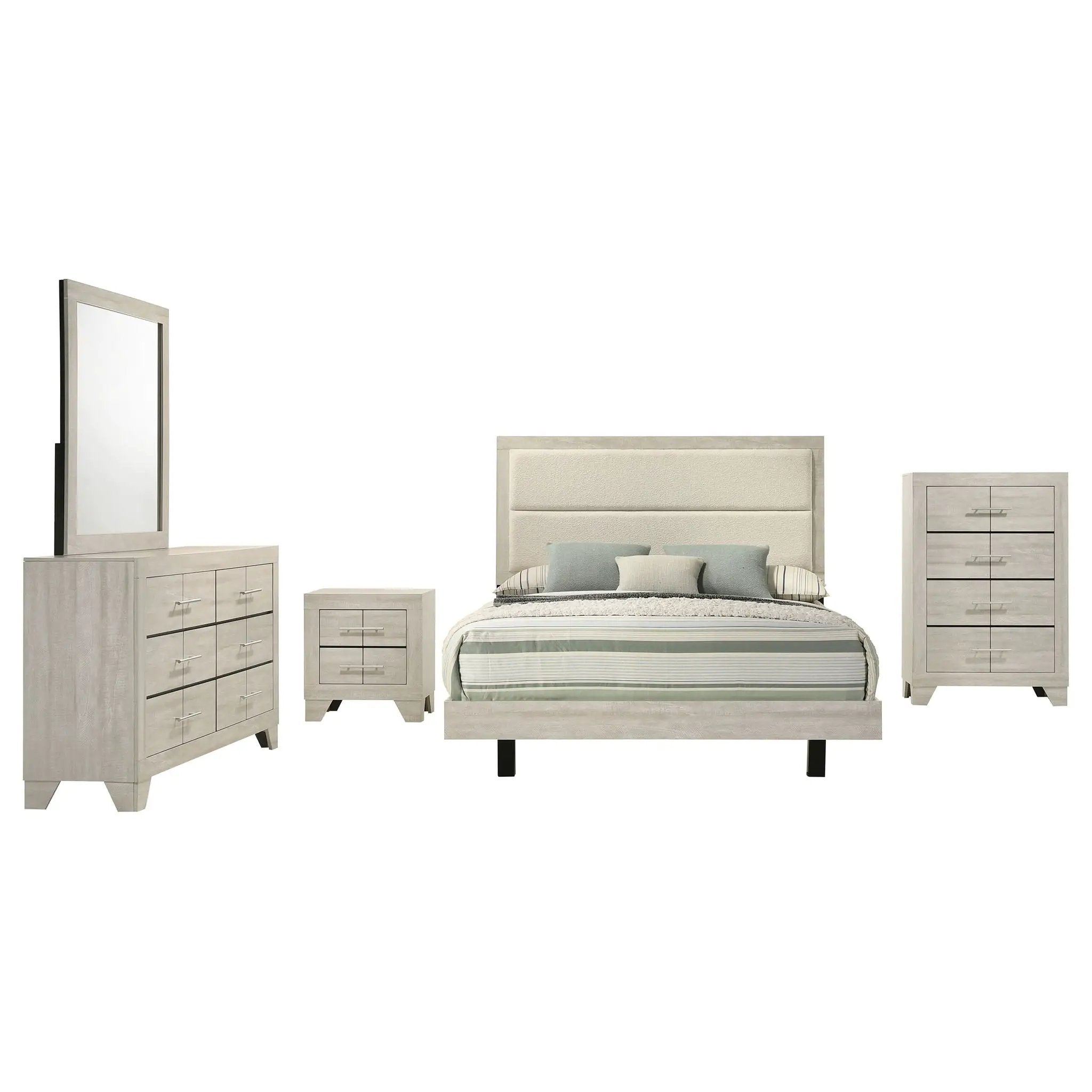 Trenton 5-piece Full Bedroom Set Rustic Cream by Unique Piece Furniture