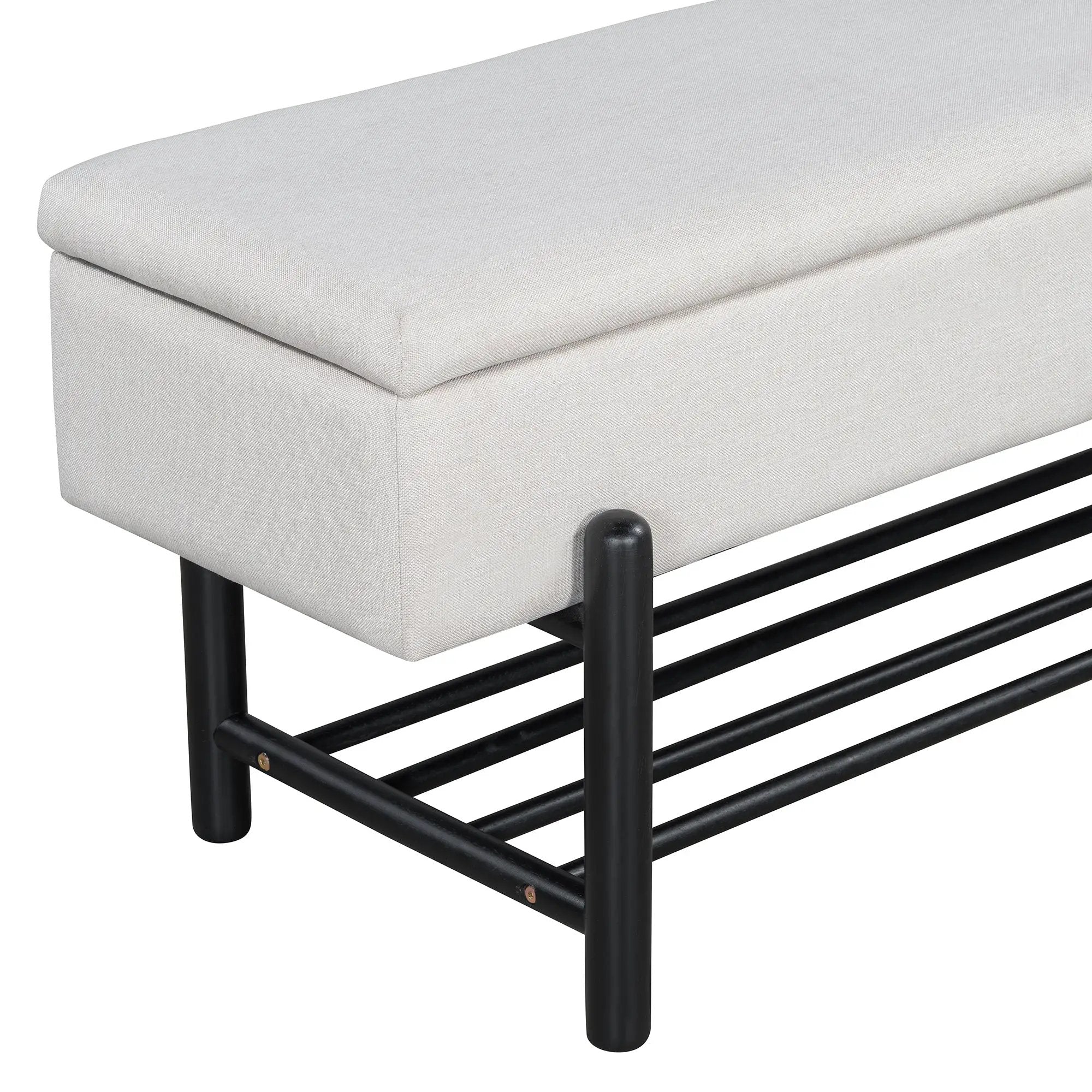 TREXM Farmhouse Upholstered Storage Bench with Hidden Compartment by HouseOfZazla