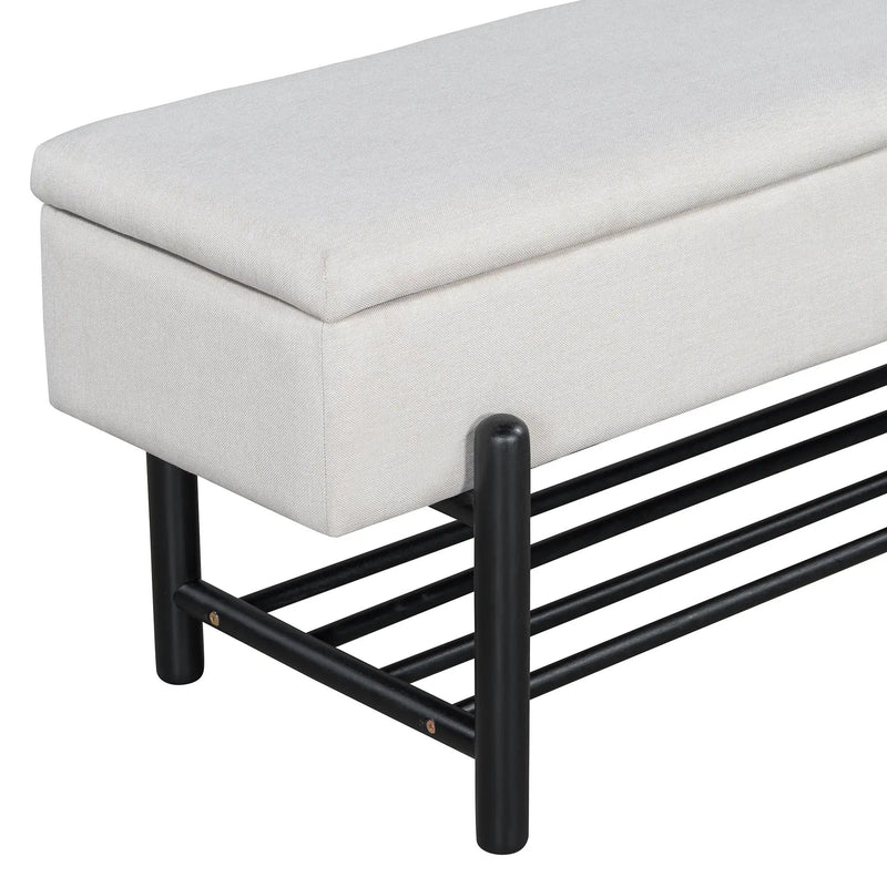 TREXM Farmhouse Upholstered Storage Bench with Hidden Compartment by HouseOfZazla