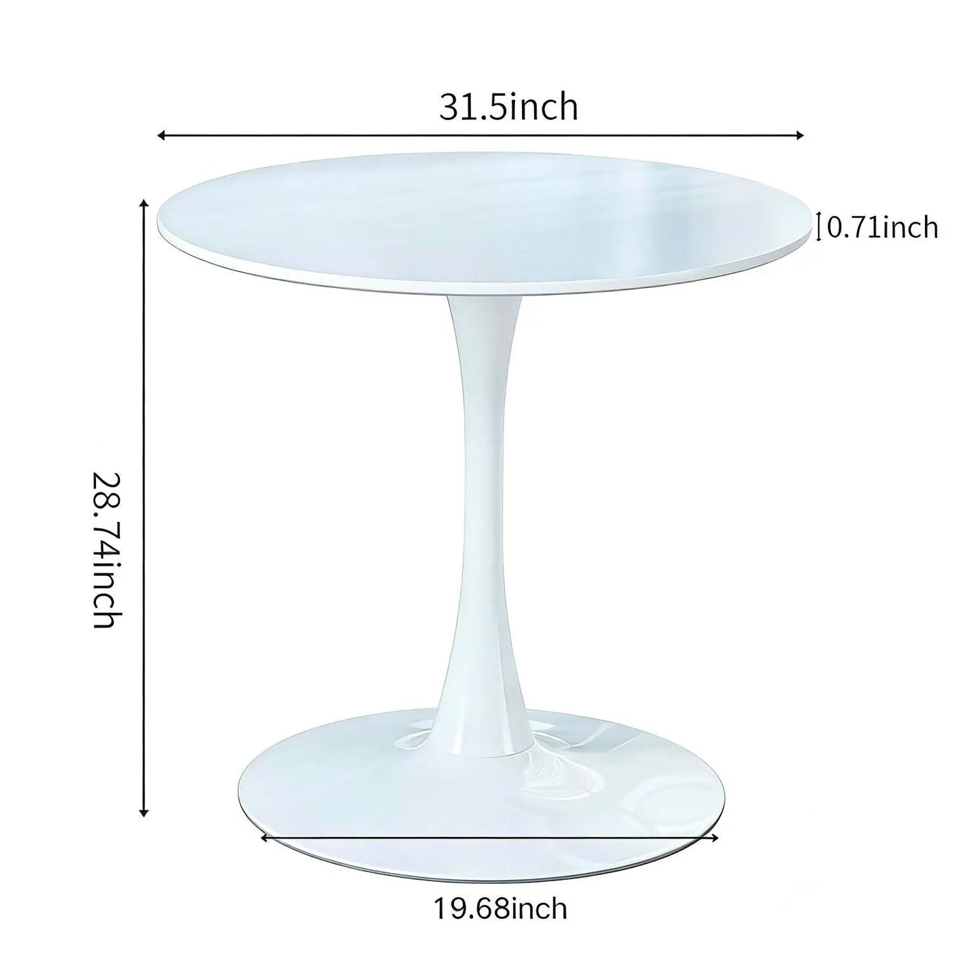 Mid-Century Tulip Table With Round Top, Pedestal Base by Unique Piece Furniture