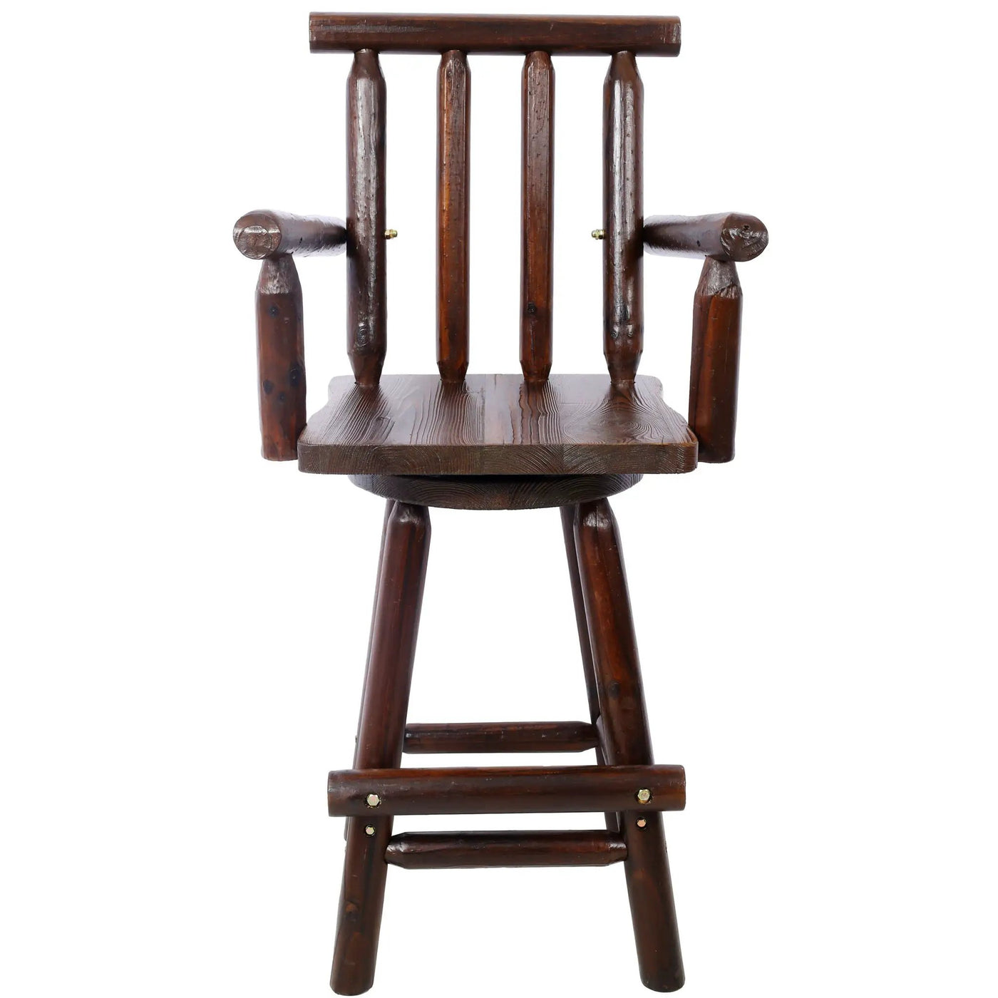 Rustic Bar Stool, Fir Wood Construction, Wide Armrest by HouseOfZazla