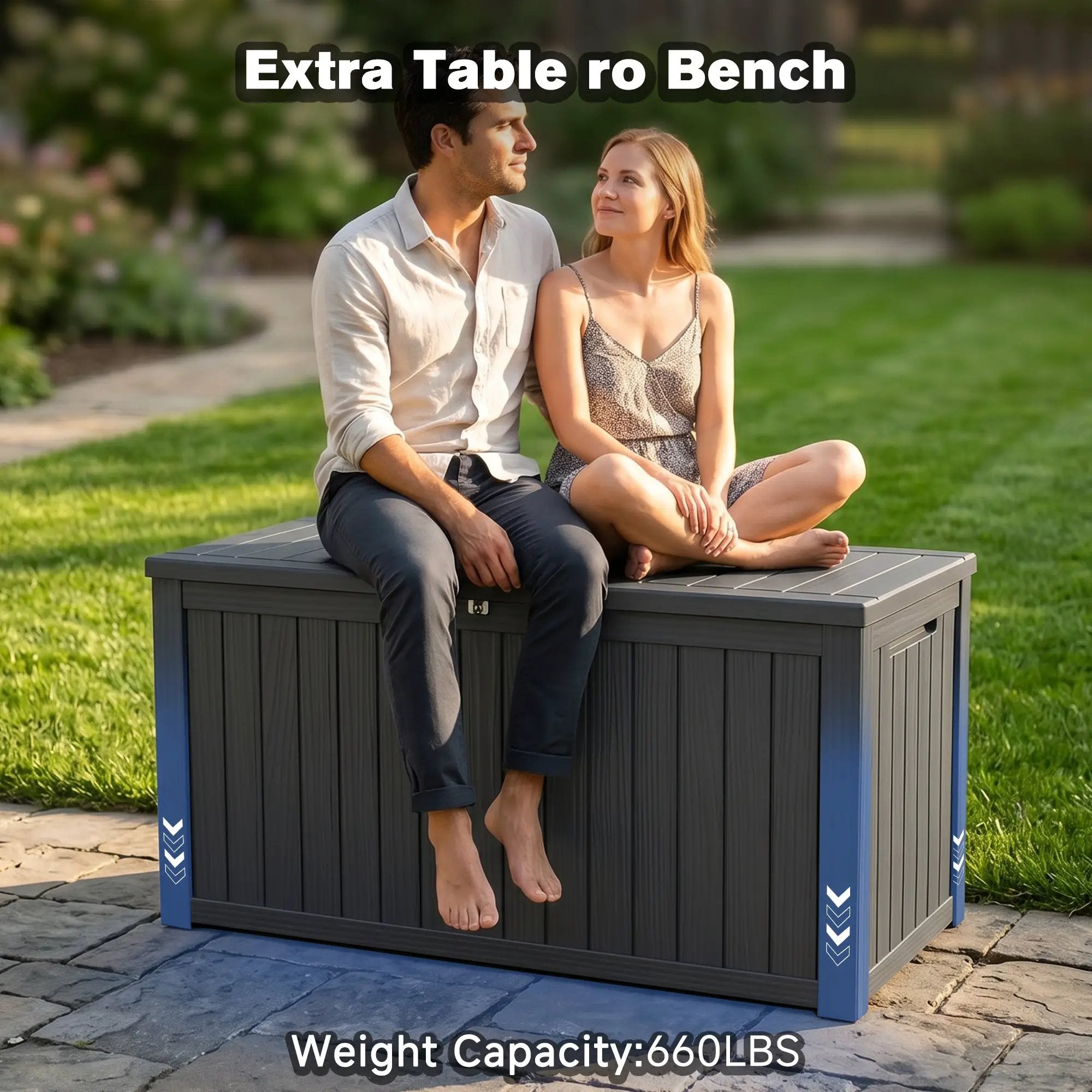 180 Gallon Large Outdoor Storage XXL Deck Box for Patio Furniture by HouseOfZazla