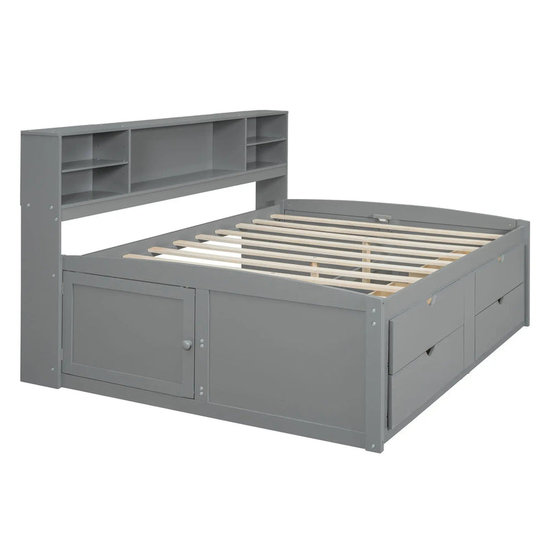 Daybed With 2 Bedside Cabinets, Upper Shelves And 4 Drawers by HouseOfZazla