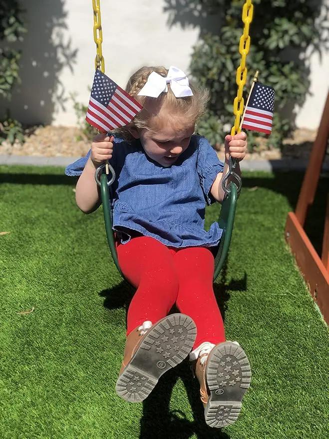 American Flags on Stick - Handheld Spearhead US Flag for 4th of July, Memorial Day Event Decorations - Patriotic Decor for Indoors & Yard - Wooden Stick, Cotton Fabric (4"X6" - 25 Pack) by GreenHaven Gardens