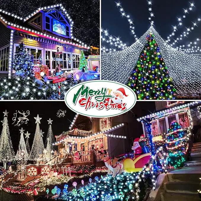 Hezbjiti 1000 LED 403 FT Christmas String Lights Outdoor, 8 Lighting Modes IP44 Waterproof Fairy Lights with Timer and Dimmable Function for Home Party Tree Decorations (Cold White, Clear Wire) by GreenHaven Gardens