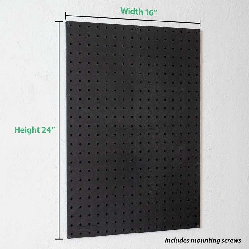 WallPeg Made in USA Pegboard Panels Garage Organization - Wall Storage Kit (PB-2 B) (2) ea - 24" x 16" Peg Board Tool Organizer Panel Set - Garage Organizer Kit by GreenHaven Gardens