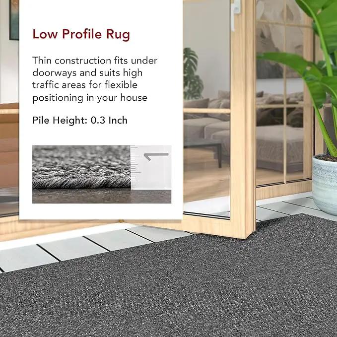 nuLOOM 5' x 8' Solid Hand Braided Indoor/Outdoor Area Rug, Pet-Friendly, High Traffic, Weather Resistant, for Patio, Balcony, Bedroom, Living Room, Dining Room, Wynn Charcoal by GreenHaven Gardens