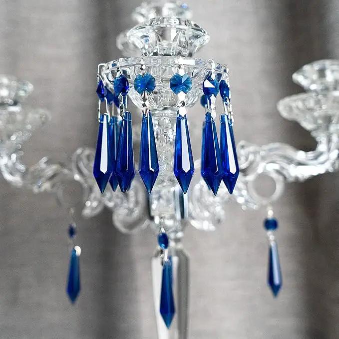 HDCRYSTALGIFTS 25pcs Blue Chandelier Crystals Replacement Chandelier Icicle Crystal Prisms Crystal Drop Prisms by GreenHaven Gardens