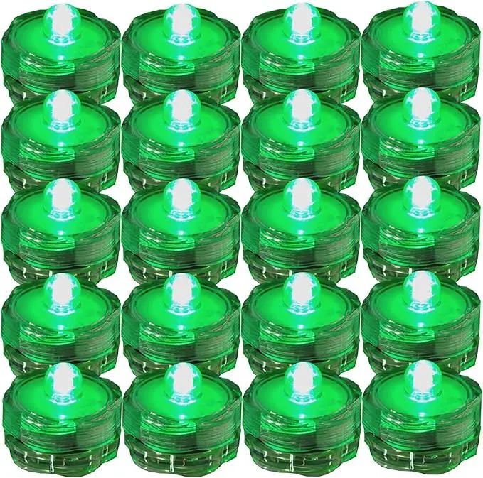 Bright LED Floral Tea Light Submersible Lights for Party Wedding (Green, 60 Pack) by GreenHaven Gardens