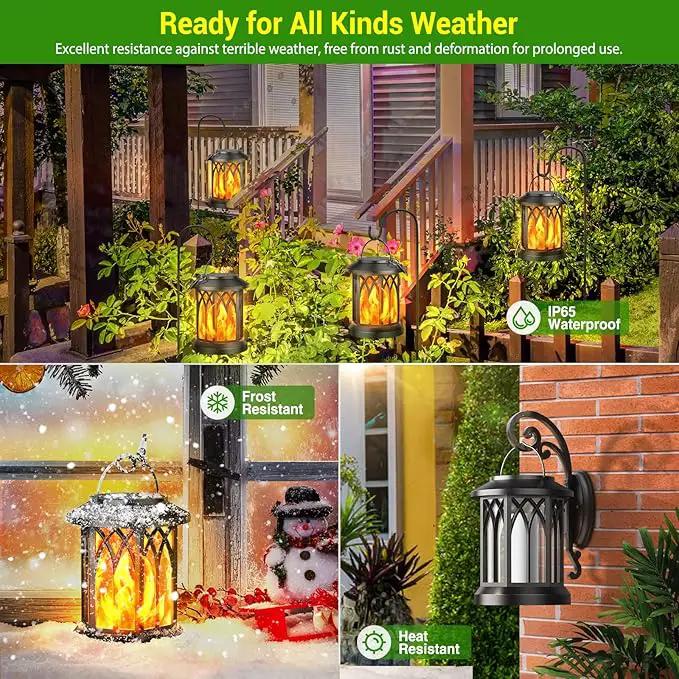 KOOPER Hanging Solar Lights Lantern Outdoor, Flickering Flames Solar Outdoor Lights, Solar Lanterns Outdoor Waterproof with Bigger Solar Panel, Auto ON/Off Solar Lantern for Yard Garden Decor, 2 Pack by GreenHaven Gardens