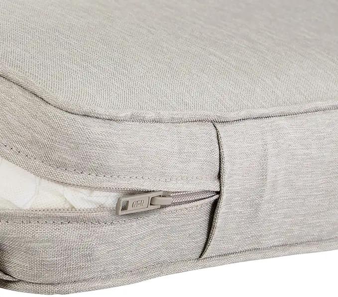 Classic Accessories Montlake Water-Resistant 25 x 22 x 4 Inch Patio Lounge Back Cushion, Heather Grey, Outdoor Loveseat Cushions
