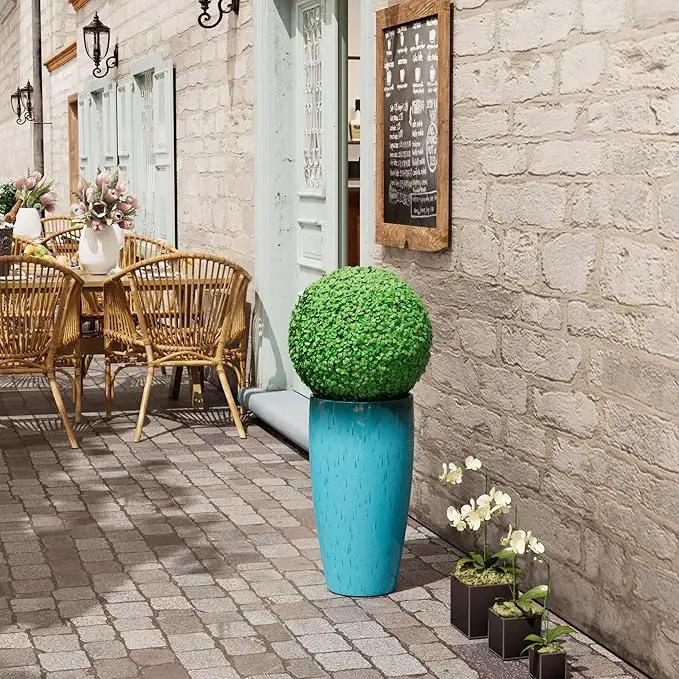 QCQHDU 24 inch Tall Planter for Indoor & Outdoor Plants, 2 Pack Sturdy Plant Flower Pots Modern Decor for Front Porch Patio Deck Living Room by GreenHaven Gardens