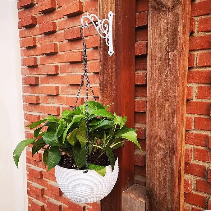 YOYOSO Sunshine Iron Hanging Planter Bracket, 2 Pcs 6-Inch Wall Hooks for Hanging Birds Feeders, Latern, Wind Chimes, Coat, Decorative Indoor Outdoor (Screws Included, White) by GreenHaven Gardens
