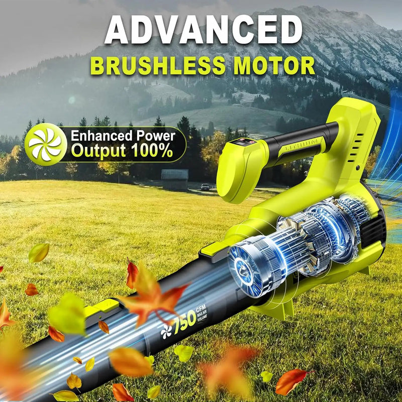 SILVEL Cordless Leaf Blower with 2x6.0Ah Battery and Quick Charger, 750CFM (250MPH) High Power Turbo Leaf Blowers with LCD Screen/Variable Speeds for Lawn Care, Patio, Dust, Blowing Leaves by GreenHaven Gardens