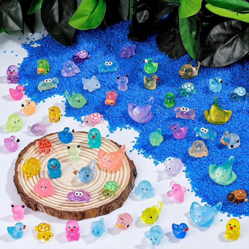 240 Pcs Luminous Mini Resin Animals 30 Styles Miniatures Animal Figurines Glow in the Dark Tiny Little Animals Figures to Hide for DIY Fairy Garden Micro Landscape Dollhouse Aquarium Party Decor by GreenHaven Gardens