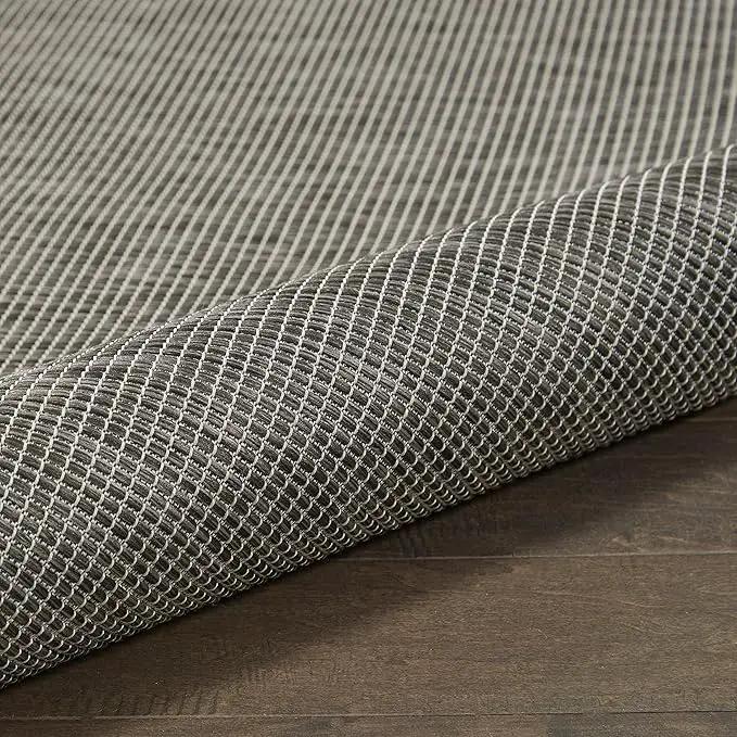 Nourison Home Positano Charcoal 8' x 10' Area Rug, Modern, Solid, Indoor/Outdoor, Easy Cleaning, Non Shedding, Bed Room, Living Room, Deck, Backyard by GreenHaven Gardens
