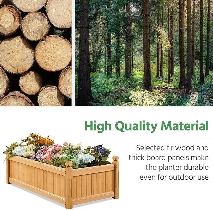 Yaheetech 46″ L × 23.5″ W × 16″ H Wooden Raised Garden Bed, Horticulture Wood Rectangular Garden Planter Outdoor, Raised Planter Box for Yard/Greenhouse/Vegetable/Flower/Herbs, Light Brown by GreenHaven Gardens