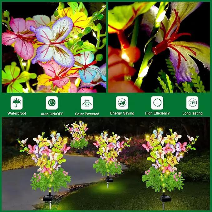 Solar Garden Lights Outdoor Waterproof,2 Packs Solar Swaying Butterfly Lights Decor,Gardening Butterfly Gifts for Mom Women,Solar Flowers Plant Lights Decorative Stakes for Yard Patio Lawn Pathway by GreenHaven Gardens