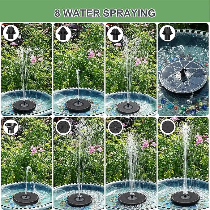 Solar Fountain Upgraded High Efficiency Glass Solar Panel, Solar Bird Bath Fountains with Flower No Battery,Solar Water Pump Fountain for Bird Bath Garden Small Ponds Outdoor Décor(Black) by GreenHaven Gardens
